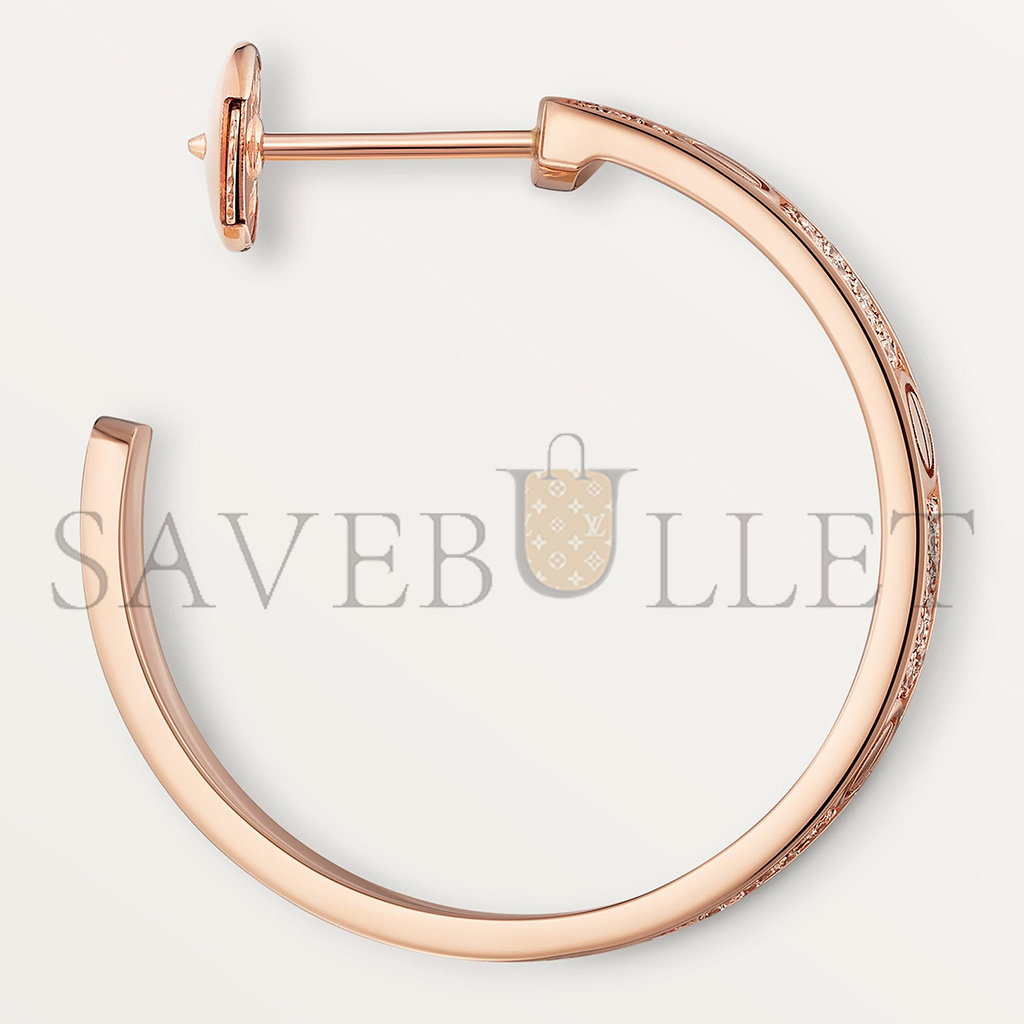 Ca*t*er love hoop earrings, medium model, paved n8515192